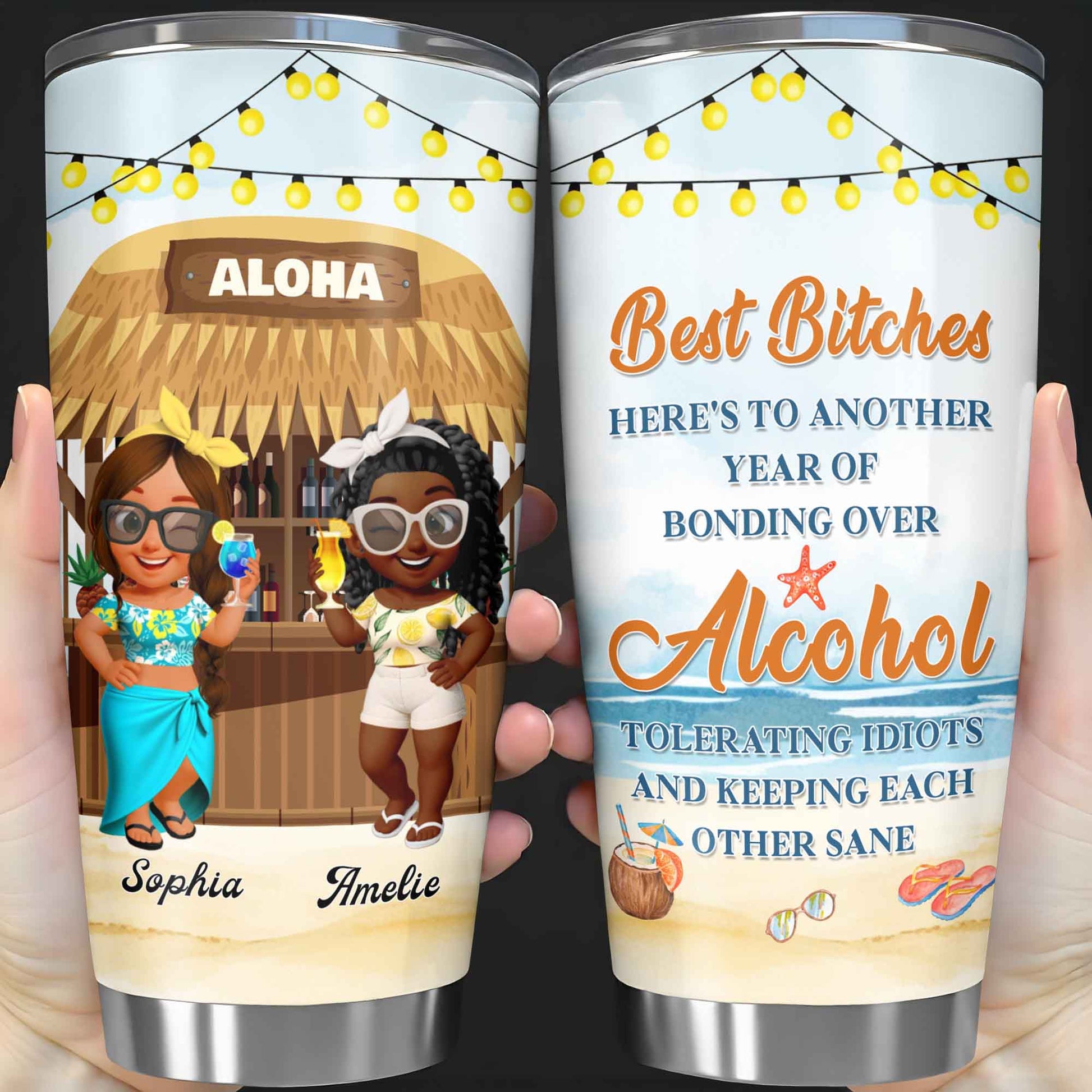 Best Friends Bonding Over Alcohol Tropical Moments