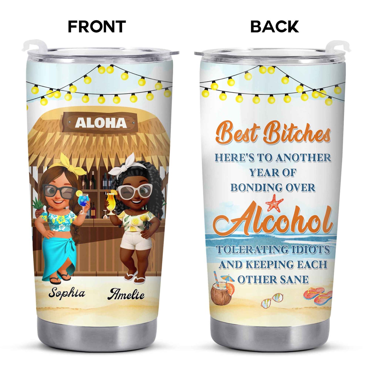 Best Friends Bonding Over Alcohol Tropical Moments