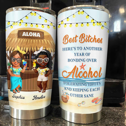 Best Friends Bonding Over Alcohol Tropical Moments