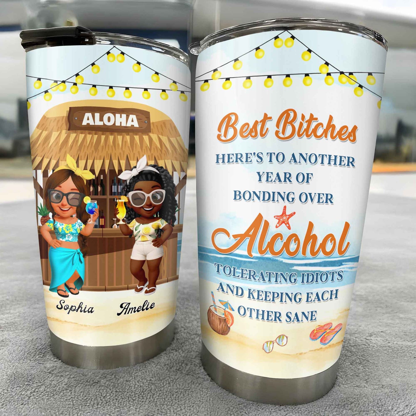 Best Friends Bonding Over Alcohol Tropical Moments