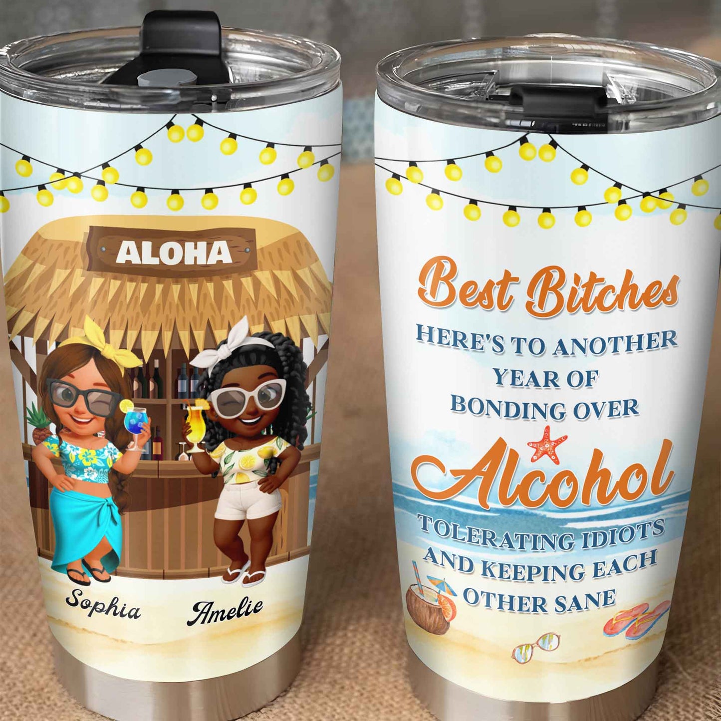 Best Friends Bonding Over Alcohol Tropical Moments