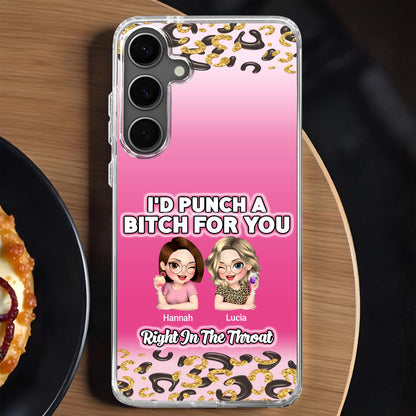 ¡Te daría un puñetazo! Diseño personalizado de mejores amigos - Funda transparente personalizada - BST174_PHC