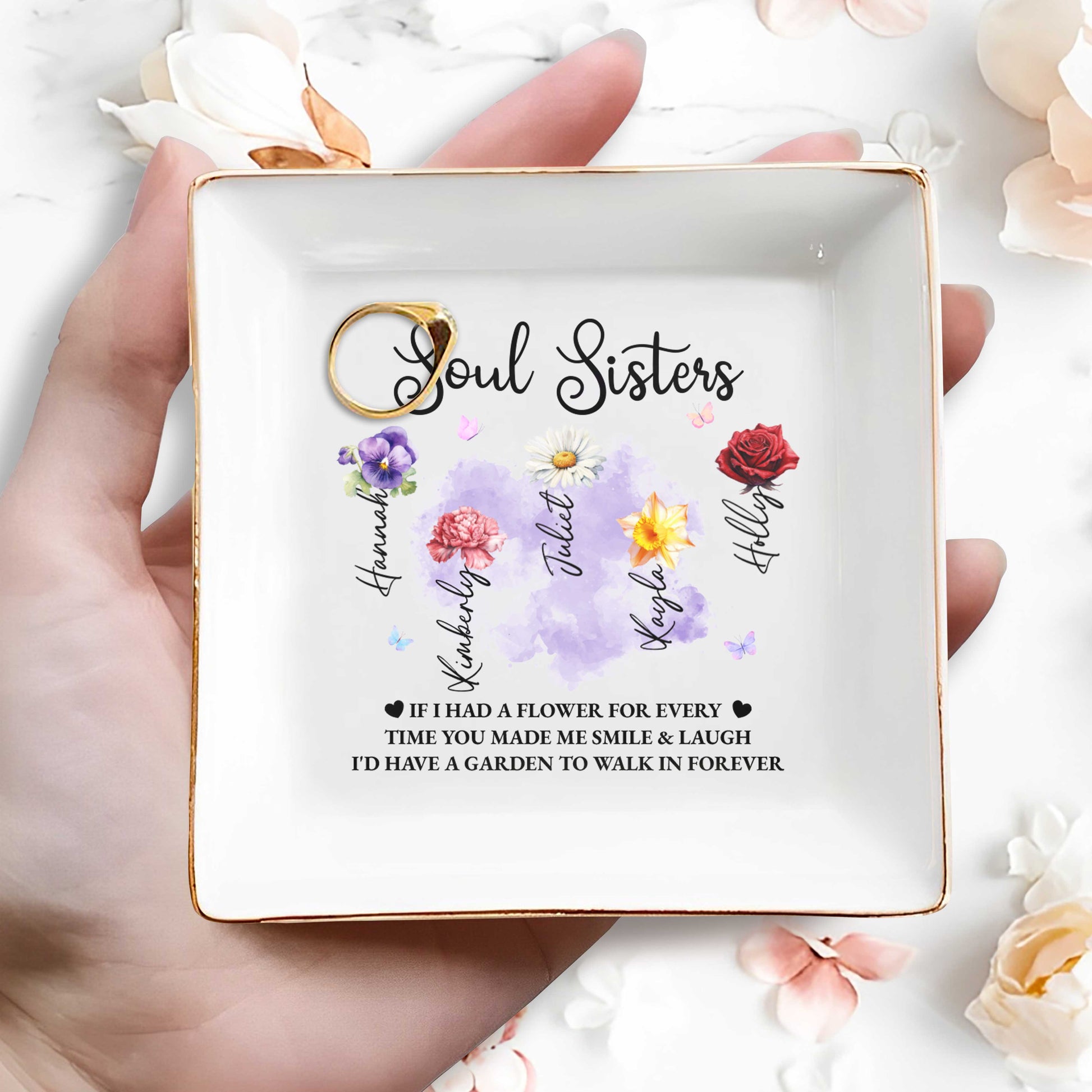 Soul Sisters, Garden To Walk In Forever Ceramic Dish