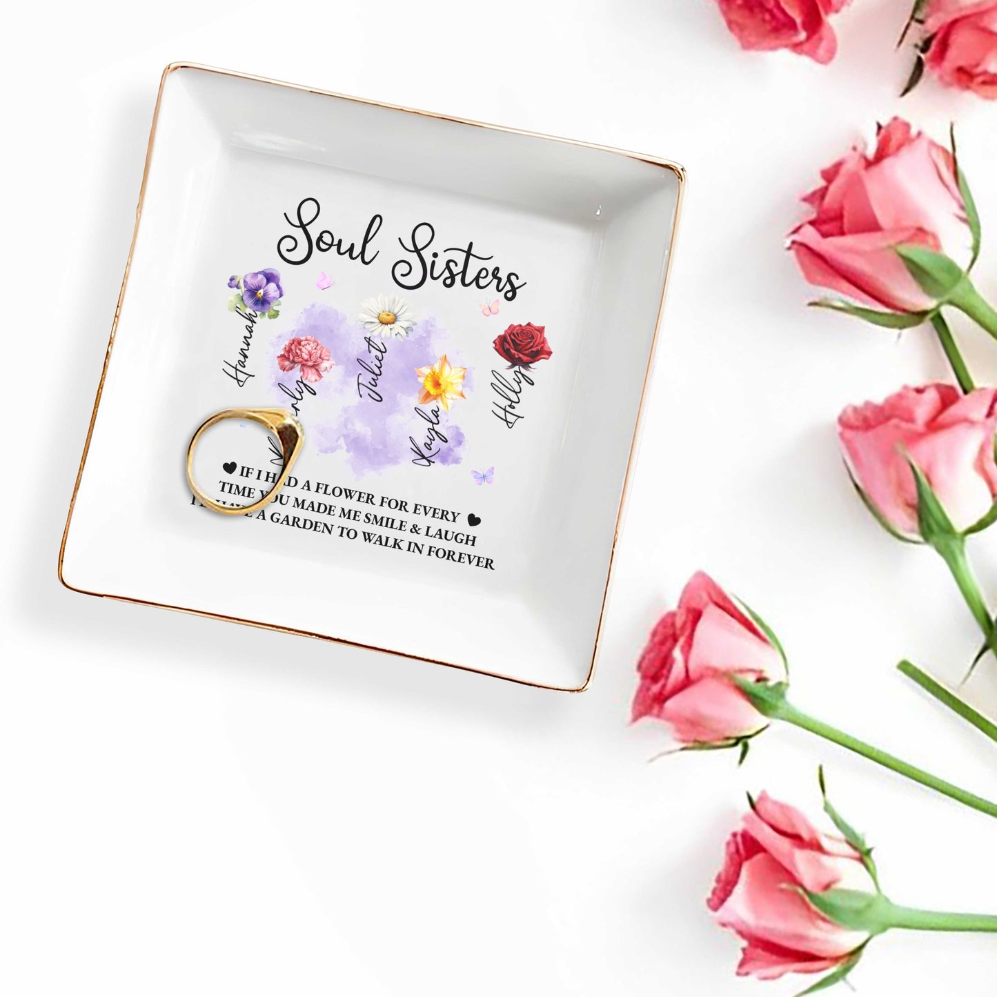 Soul Sisters, Garden To Walk In Forever Ceramic Dish