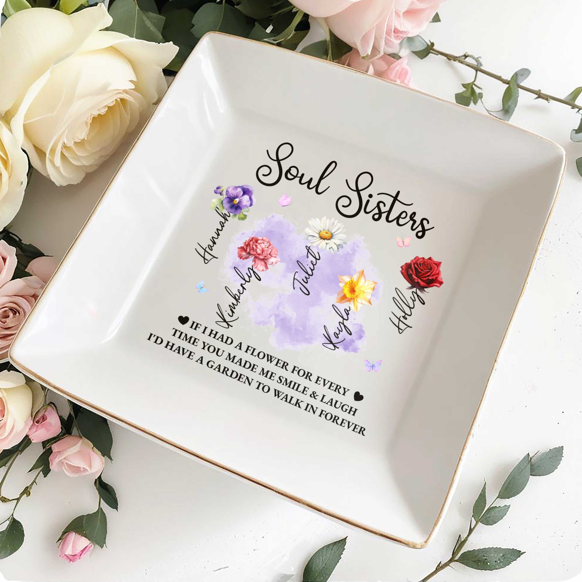 Soul Sisters, Garden To Walk In Forever Ceramic Dish