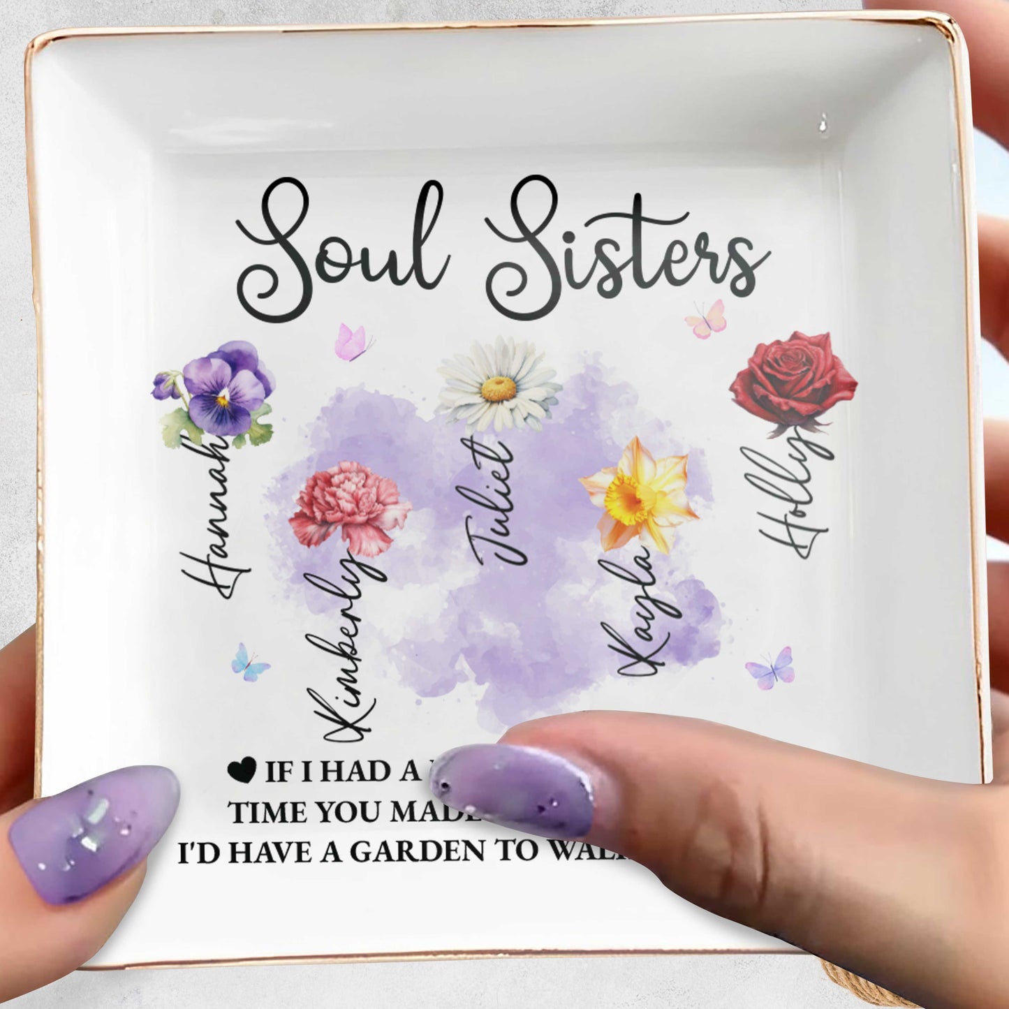Soul Sisters, Garden To Walk In Forever Ceramic Dish