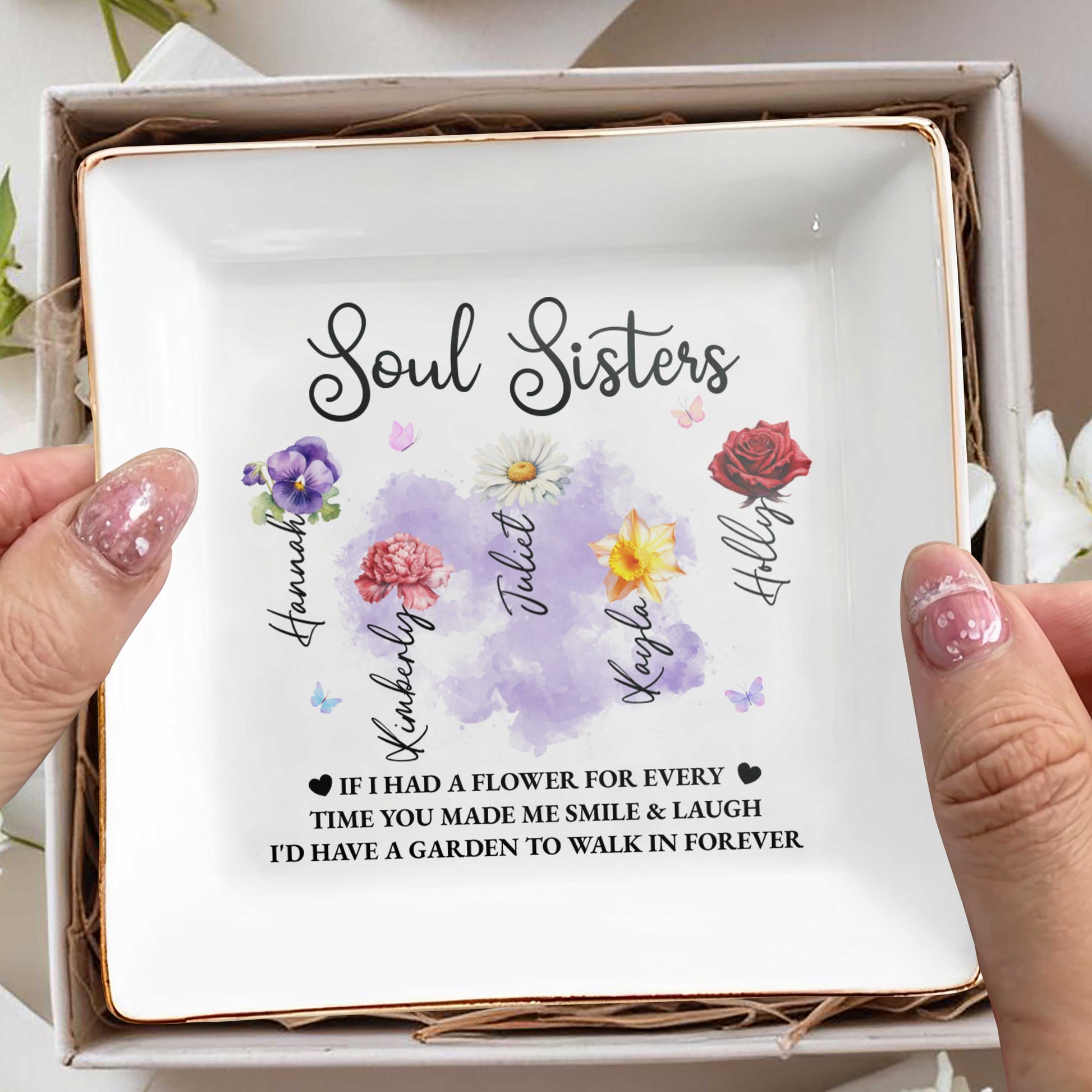 Soul Sisters, Garden To Walk In Forever Ceramic Dish