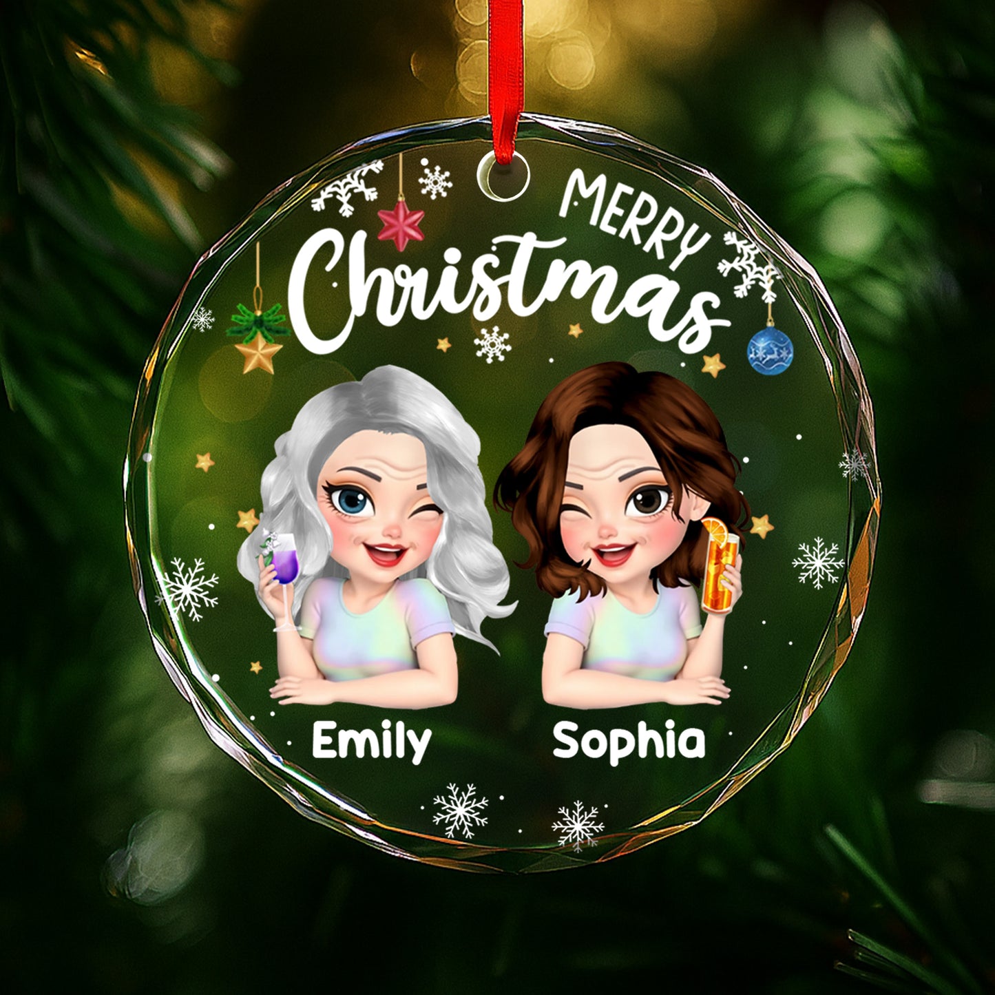 Merry Christmas, Snowflakes And Ornaments Design