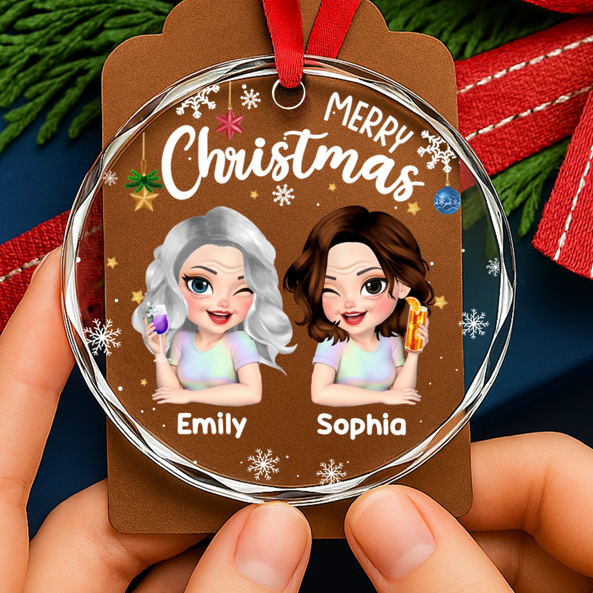 Merry Christmas, Snowflakes And Ornaments Design