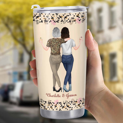 To My Bestie, Hearts and Flowers Tumbler