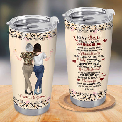To My Bestie, Hearts and Flowers Tumbler