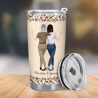 To My Bestie, Hearts and Flowers Tumbler