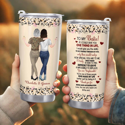 To My Bestie, Hearts and Flowers Tumbler