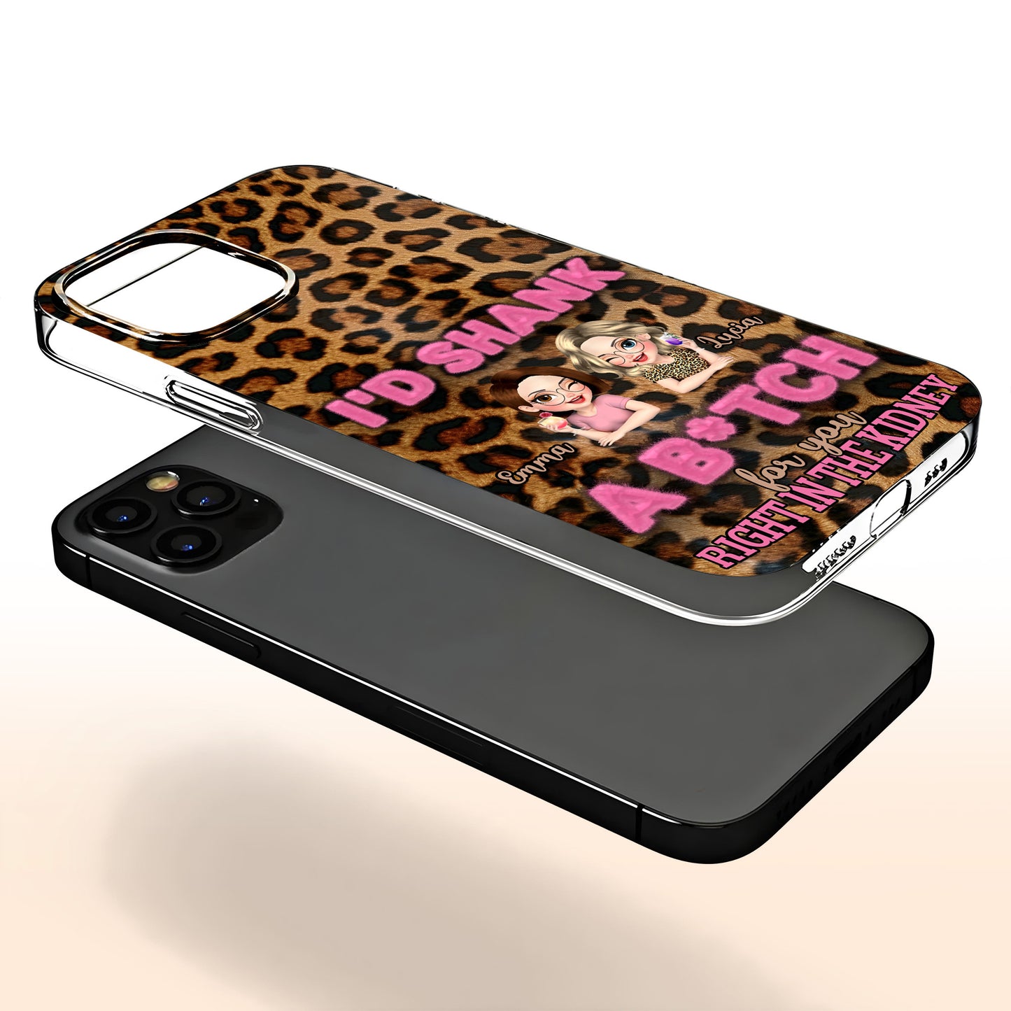 I'd Shank A B*tch For You, Cartoon Portraits on Leopard Print