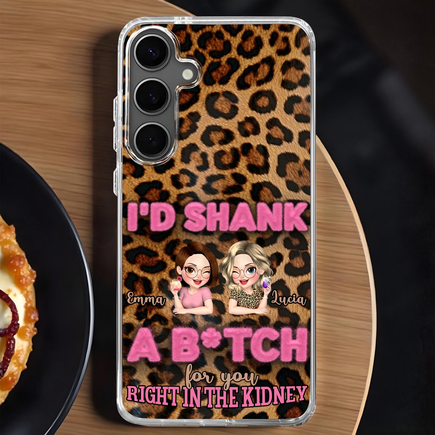 I'd Shank A B*tch For You, Cartoon Portraits on Leopard Print