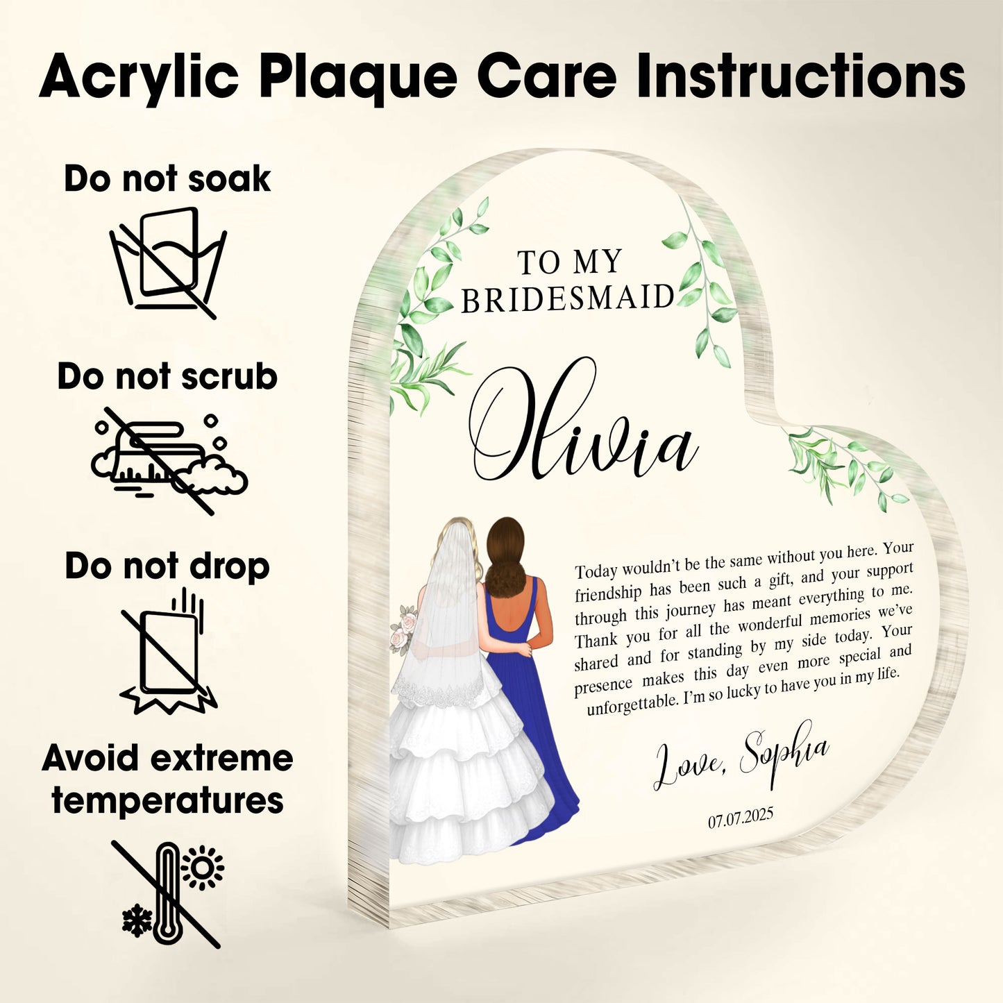 To My Bridesmaid, Appreciation For Your Presence