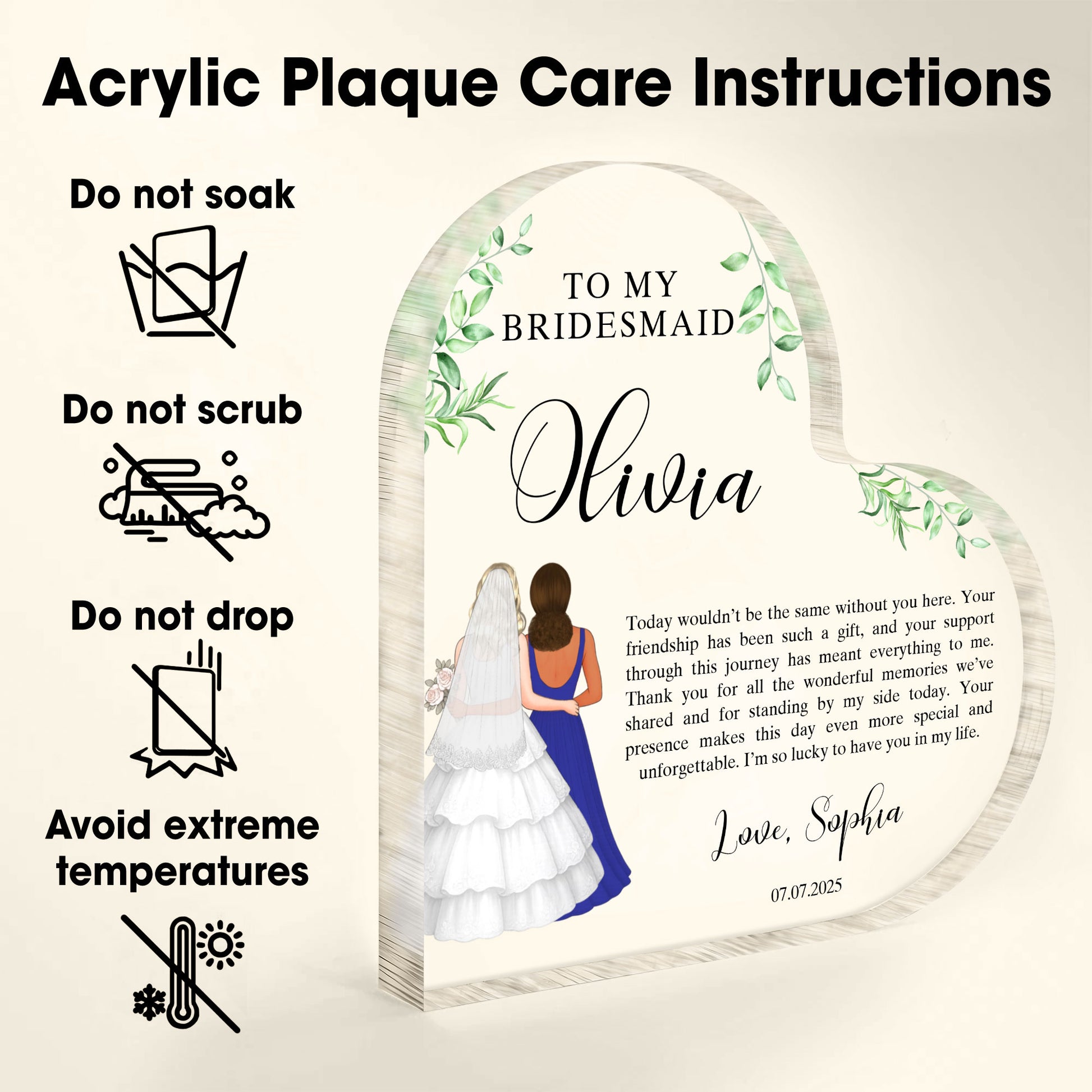 To My Bridesmaid, Appreciation For Your Presence