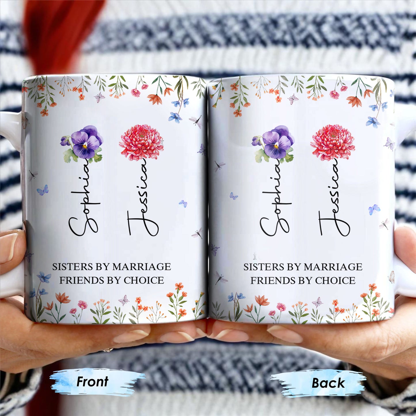 Sisters By Marriage Friends By Choice With Floral Design