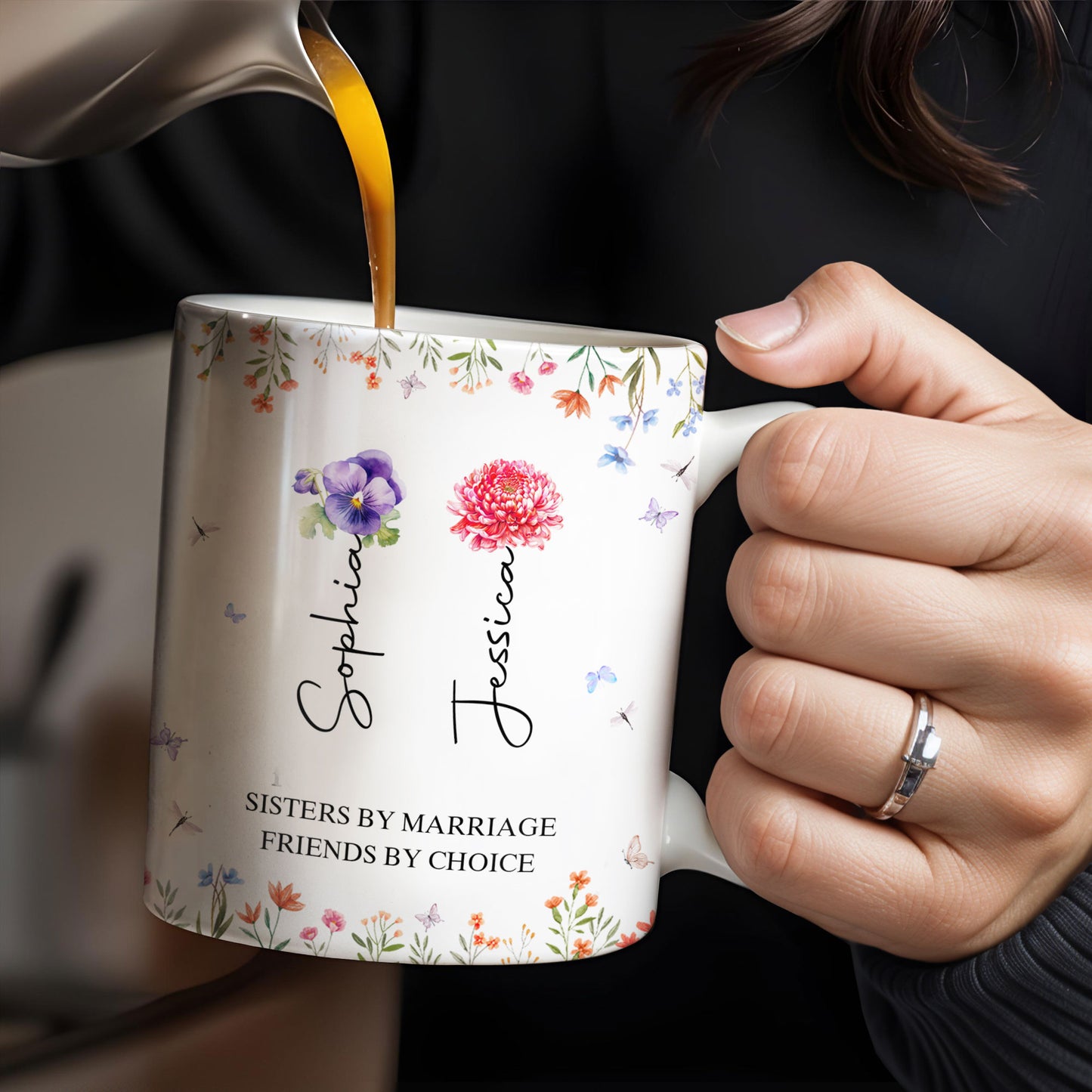 Sisters By Marriage Friends By Choice With Floral Design