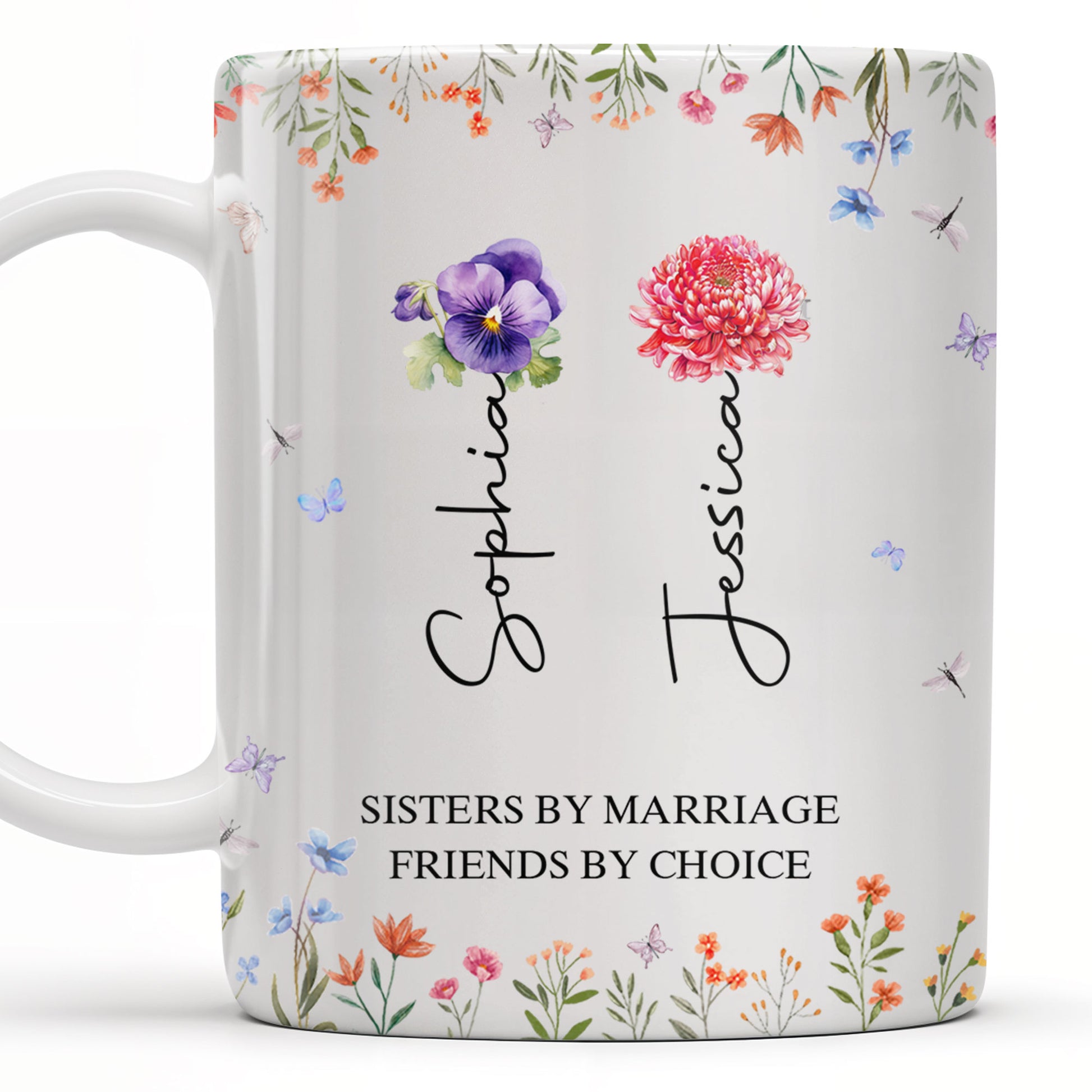 Sisters By Marriage Friends By Choice With Floral Design