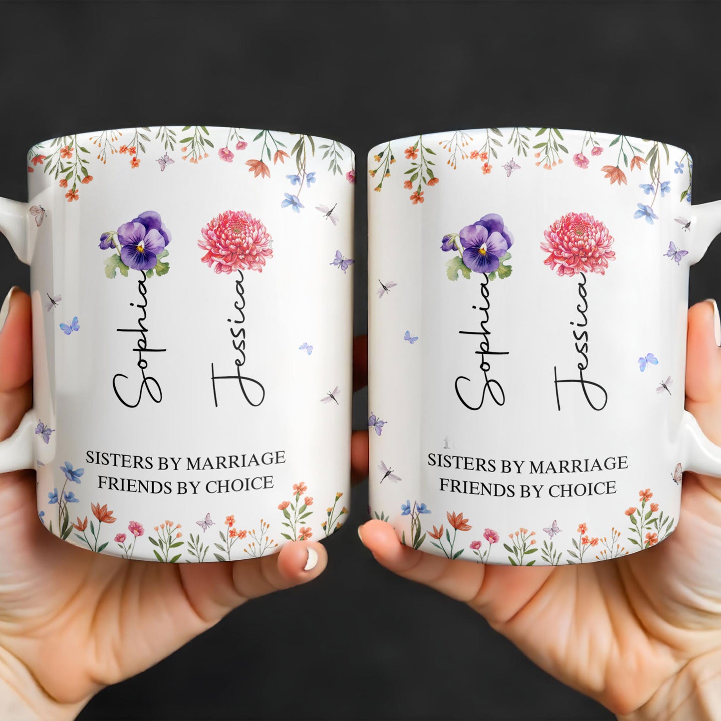 Sisters By Marriage Friends By Choice With Floral Design