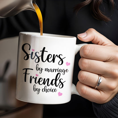 Sisters By Marriage Friends By Choice With Hearts And Floral Drinks
