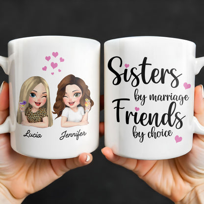 Sisters By Marriage Friends By Choice With Hearts And Floral Drinks