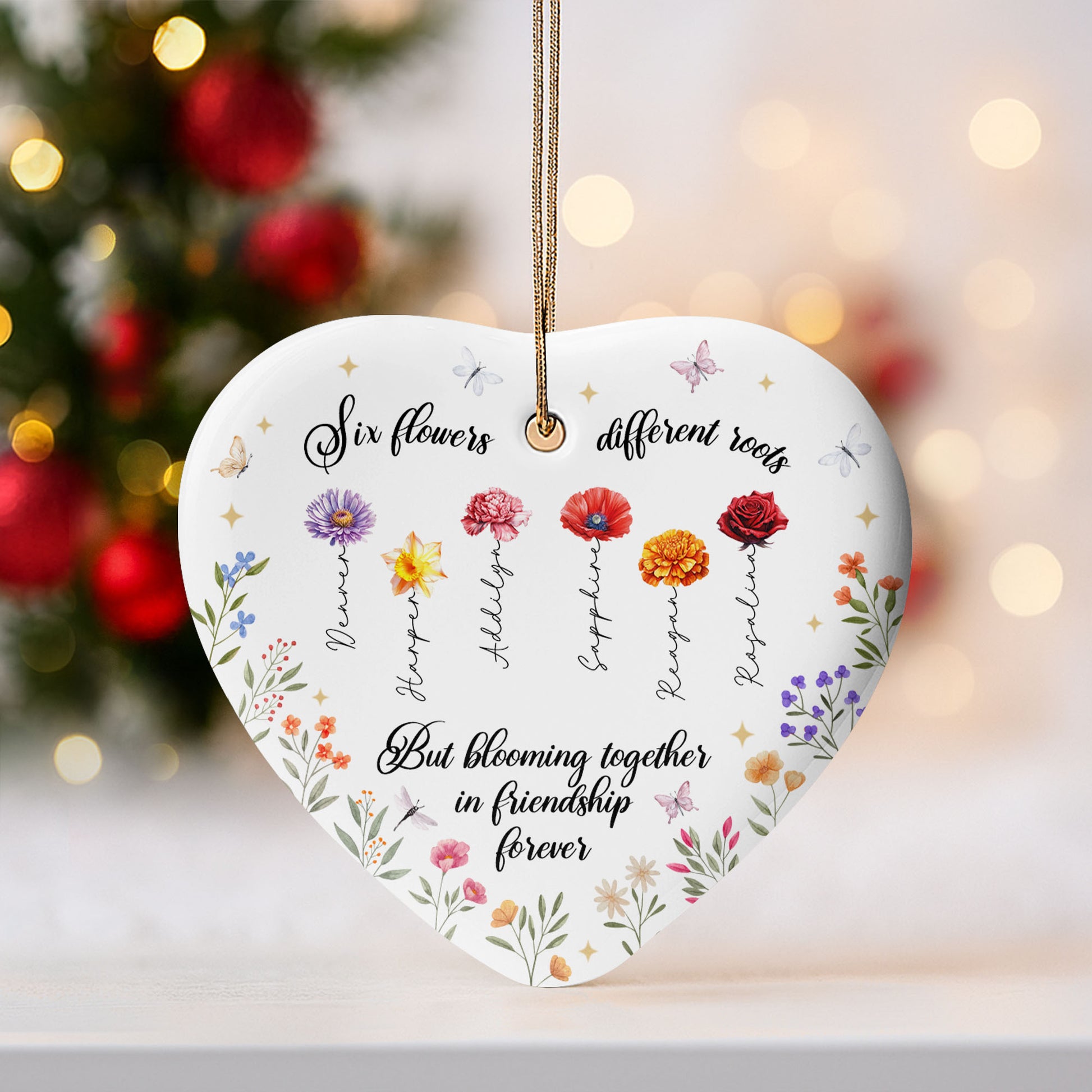 Six Flowers Blooming Together In Friendship Forever