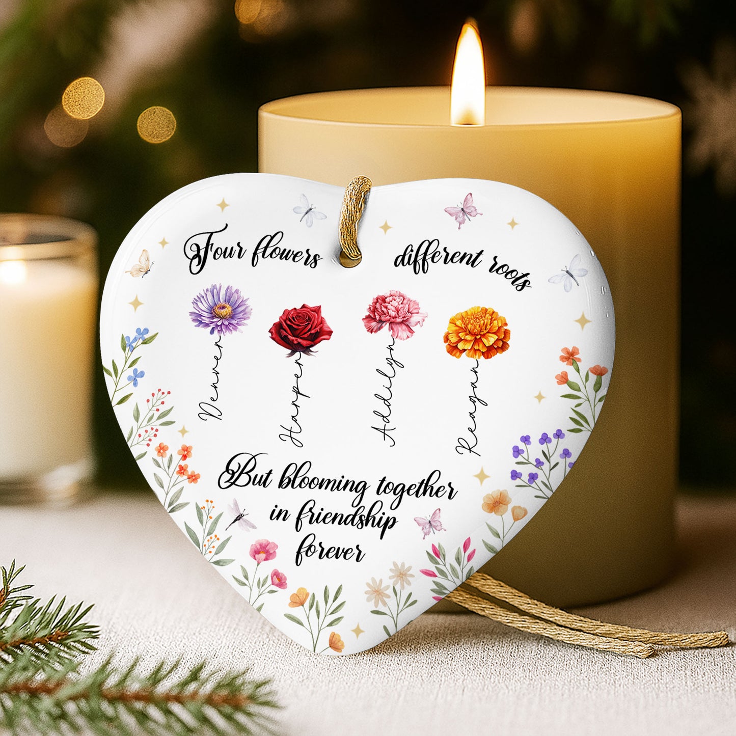 Six Flowers Blooming Together In Friendship Forever