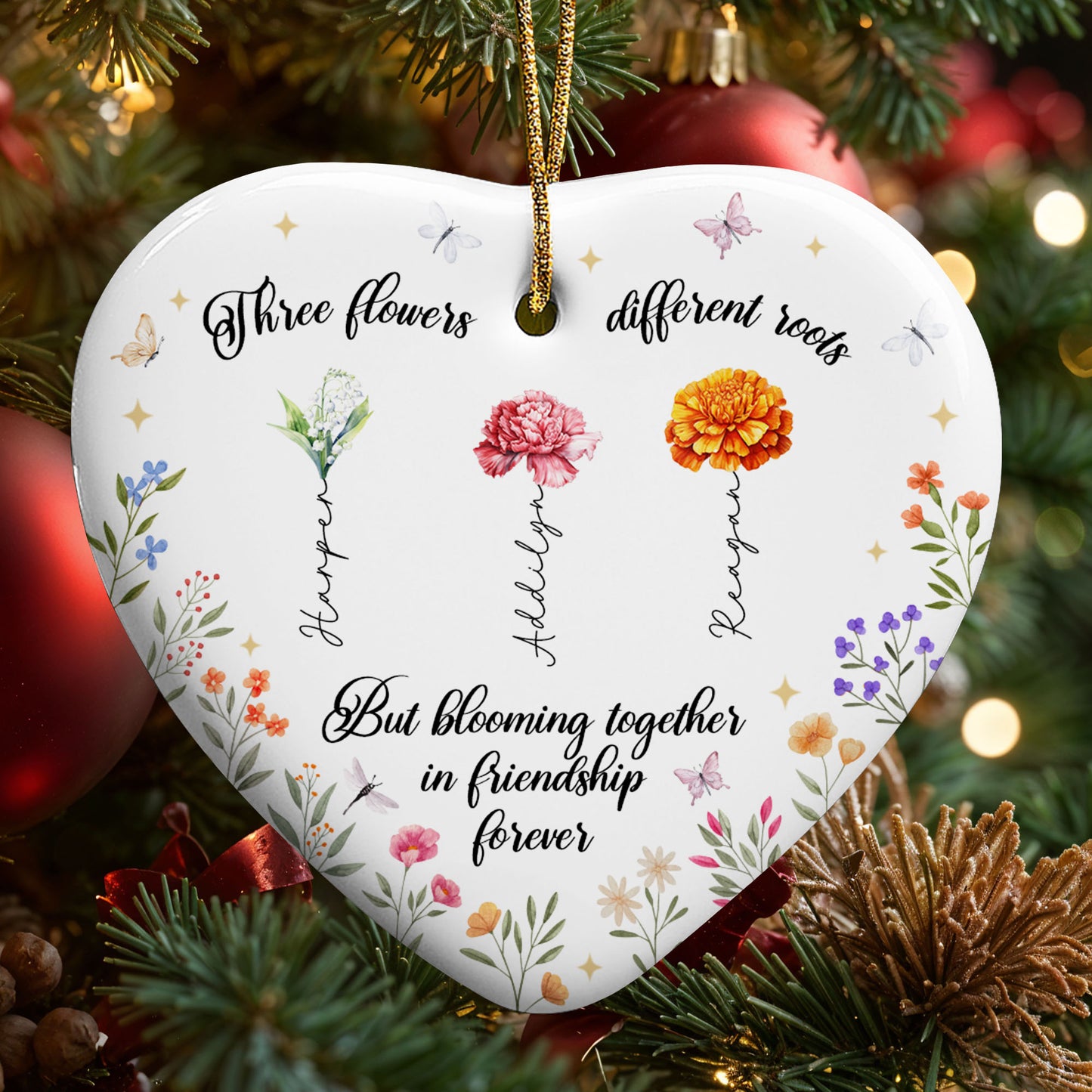 Six Flowers Blooming Together In Friendship Forever