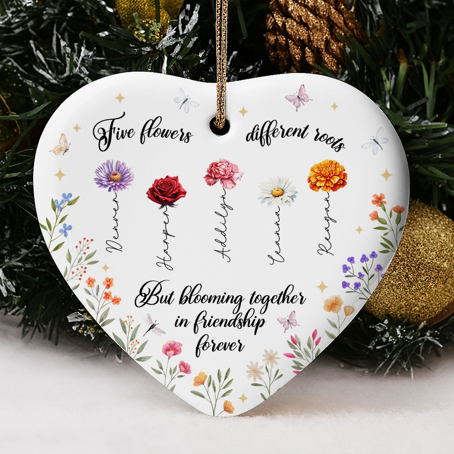 Six Flowers Blooming Together In Friendship Forever