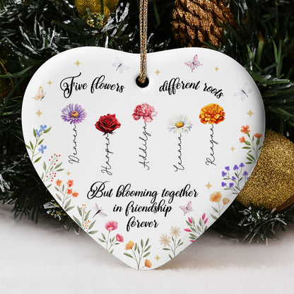 Six Flowers Blooming Together In Friendship Forever