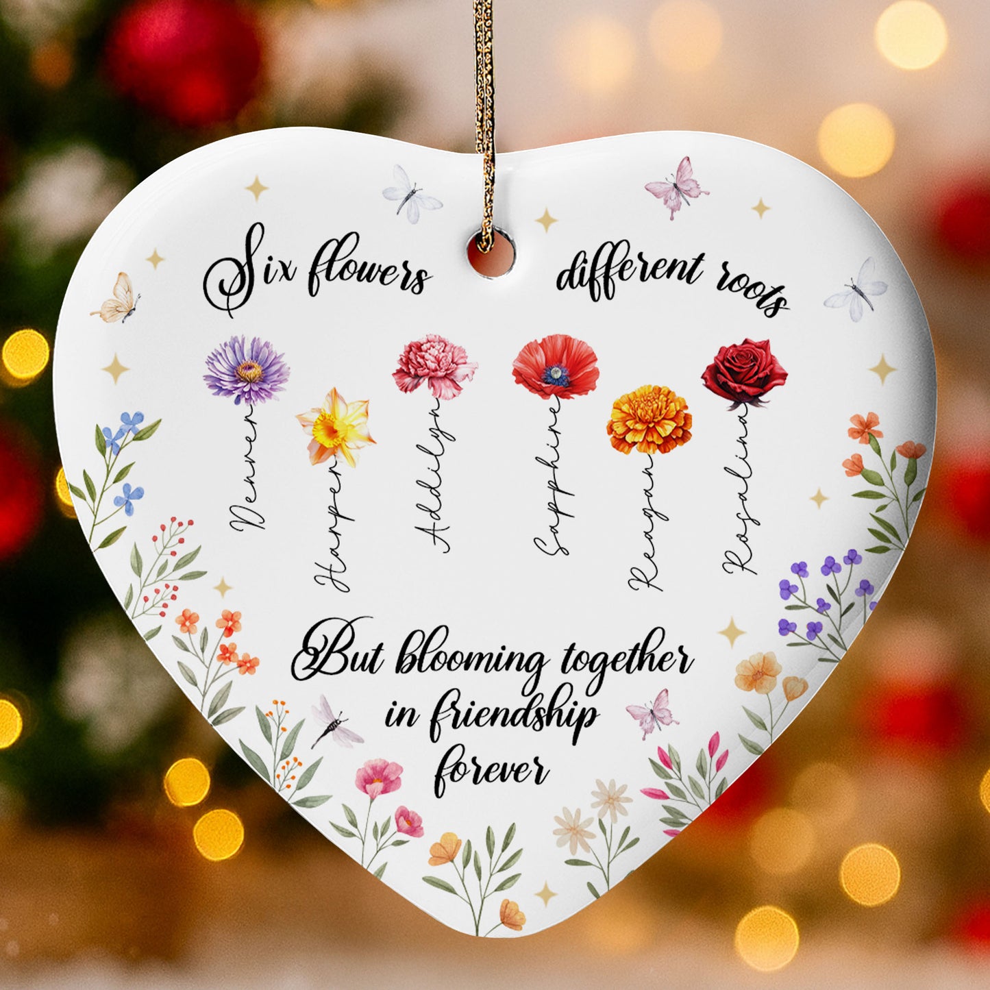 Six Flowers Blooming Together In Friendship Forever