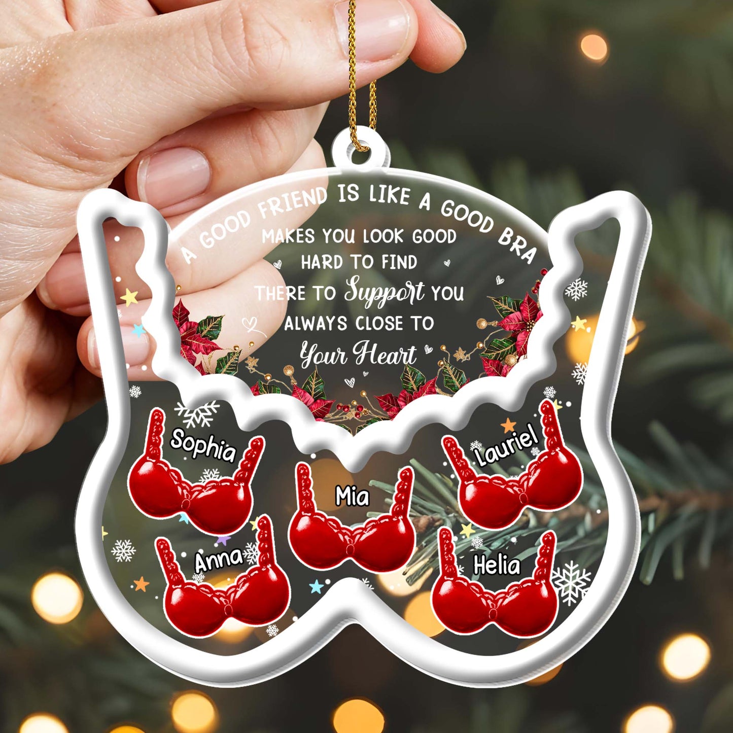 A Good Friend Is Like A Good Bra, Bras And Holly Leaves