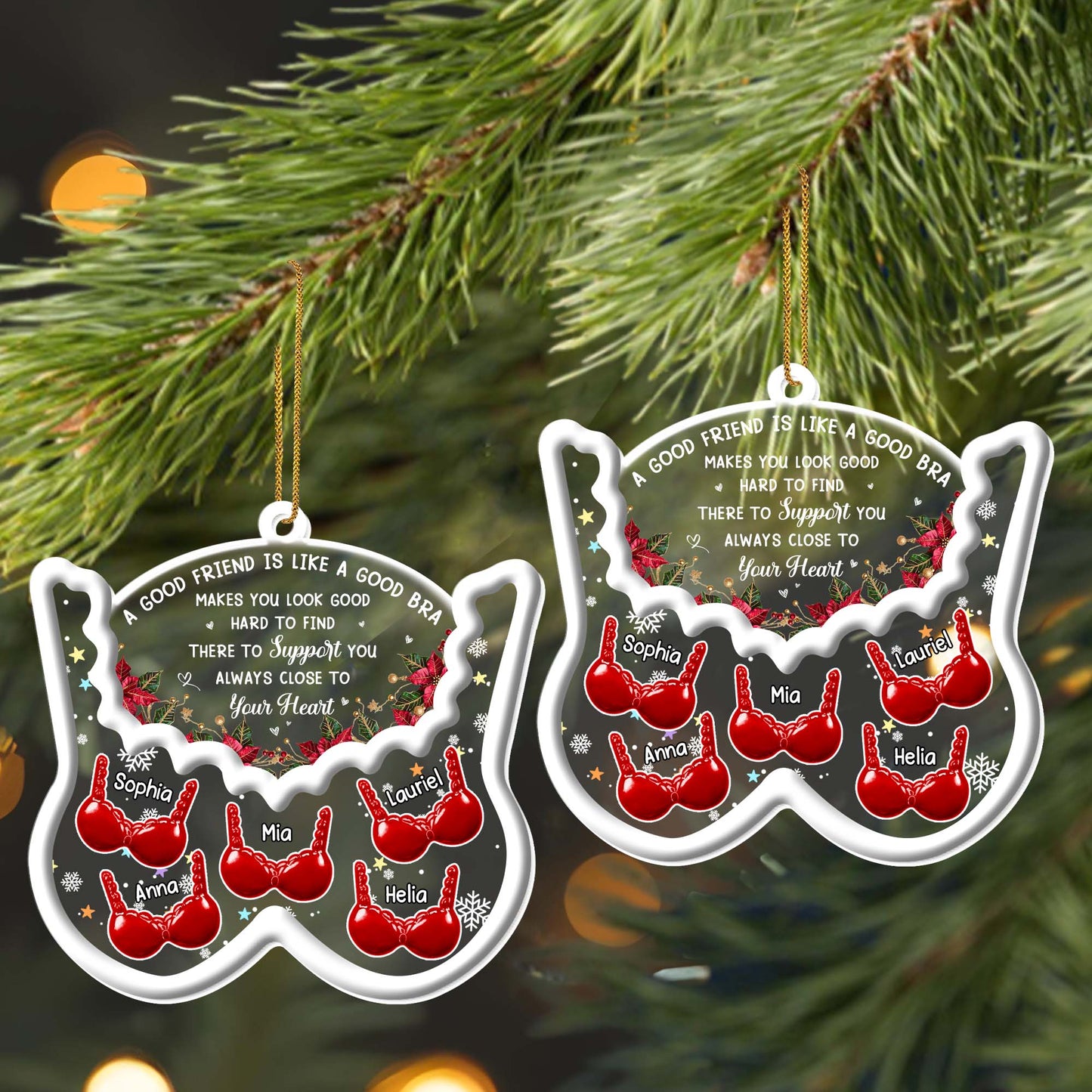 A Good Friend Is Like A Good Bra, Bras And Holly Leaves