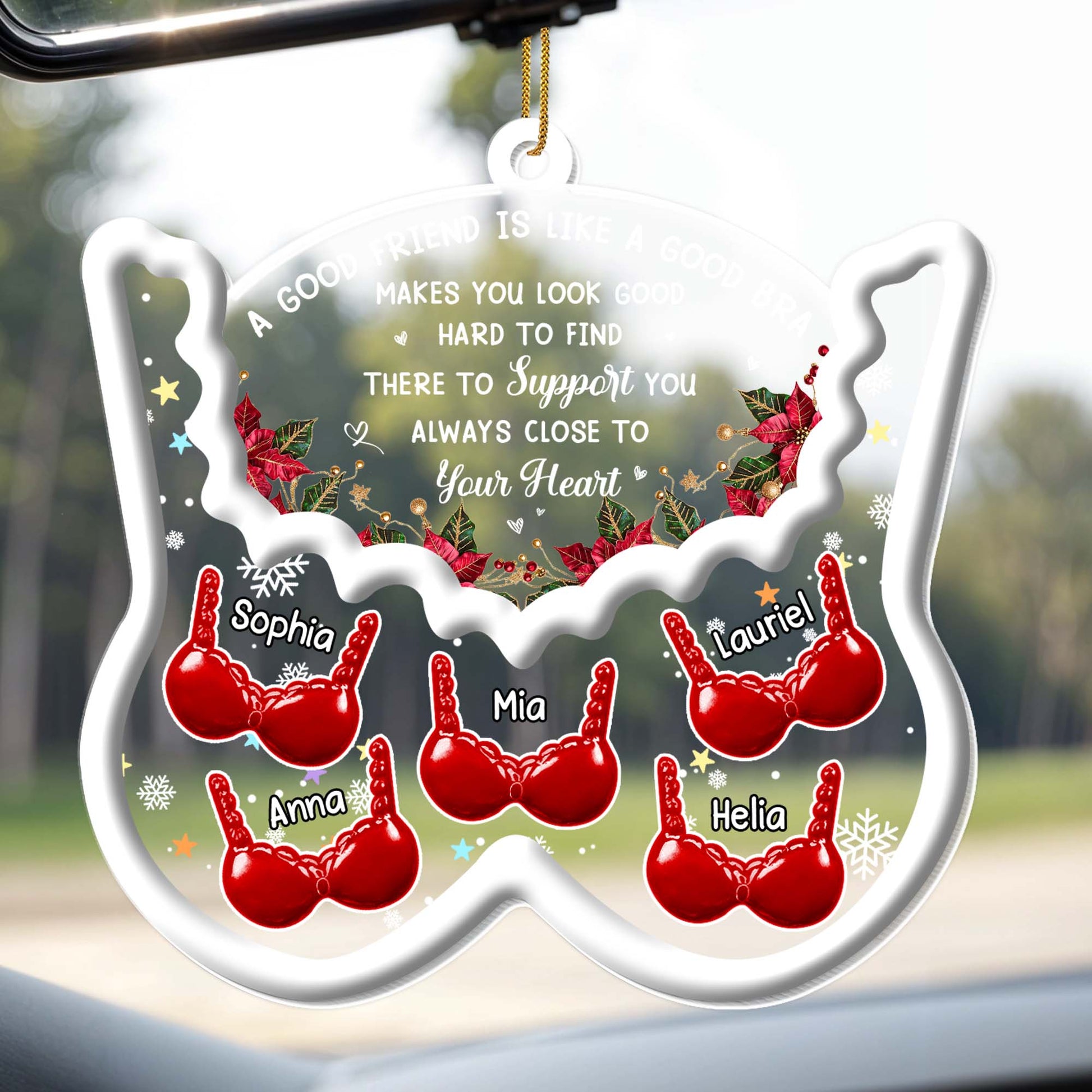 A Good Friend Is Like A Good Bra, Bras And Holly Leaves