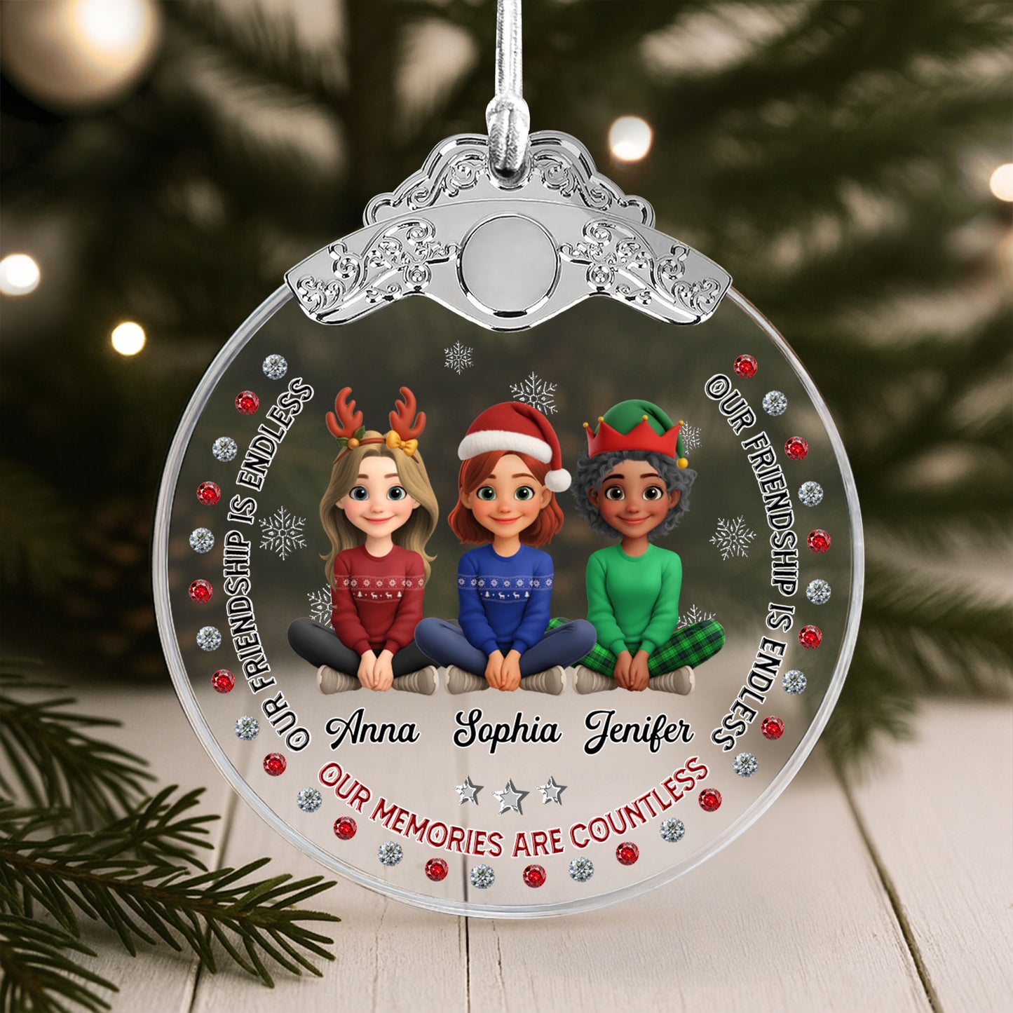 Our Friendship Is Endless, Cartoon Children With Holiday Hats