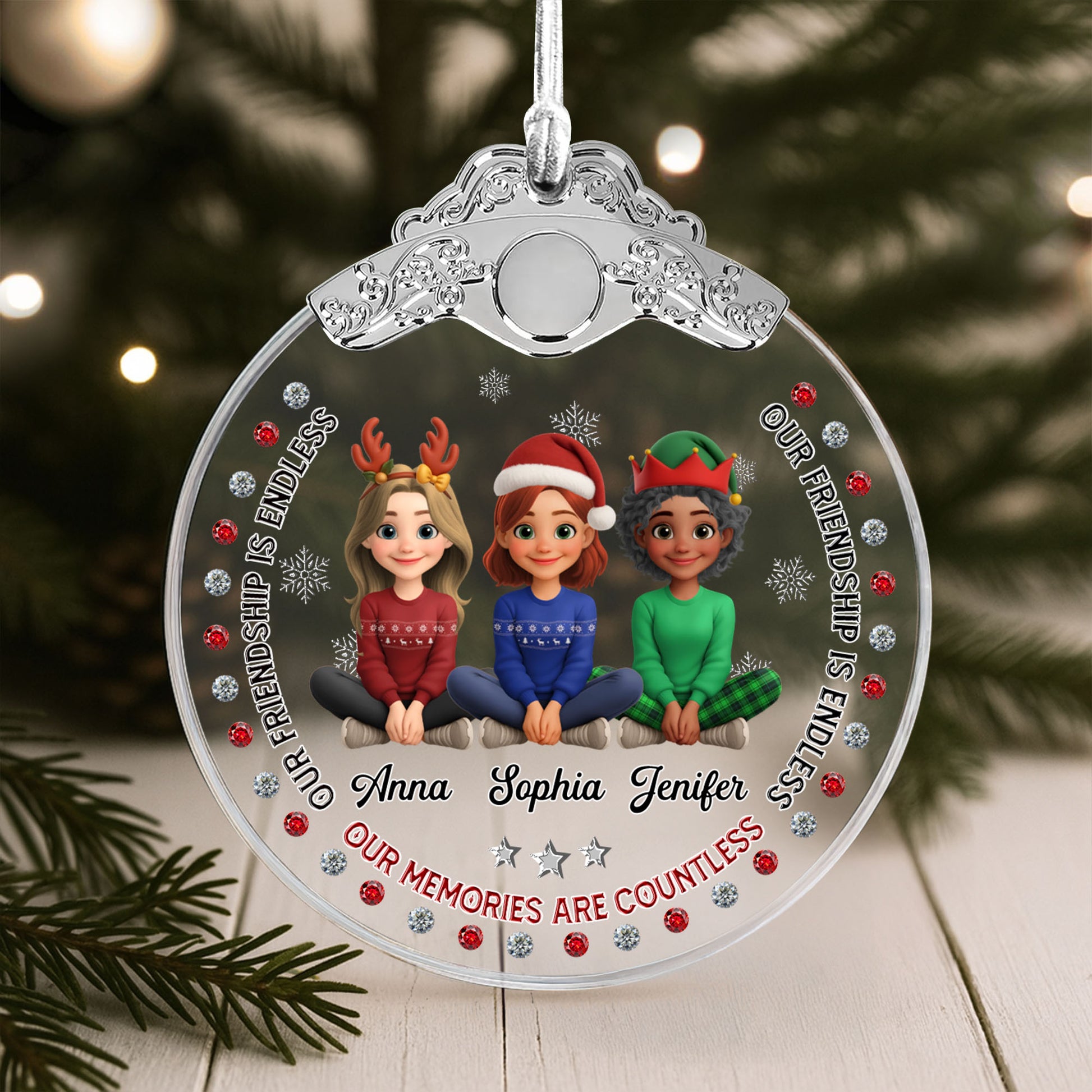 Our Friendship Is Endless, Cartoon Children With Holiday Hats