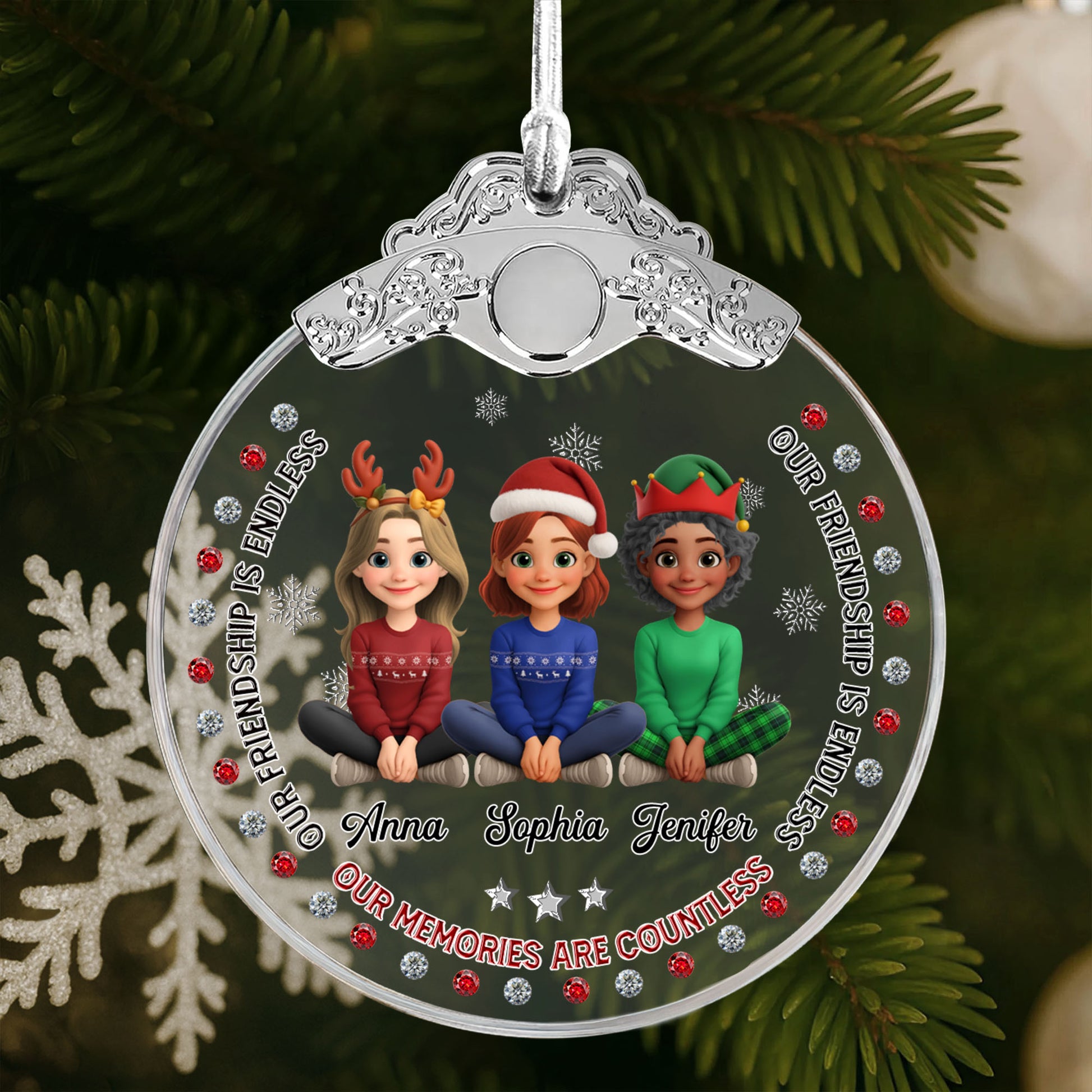 Our Friendship Is Endless, Cartoon Children With Holiday Hats