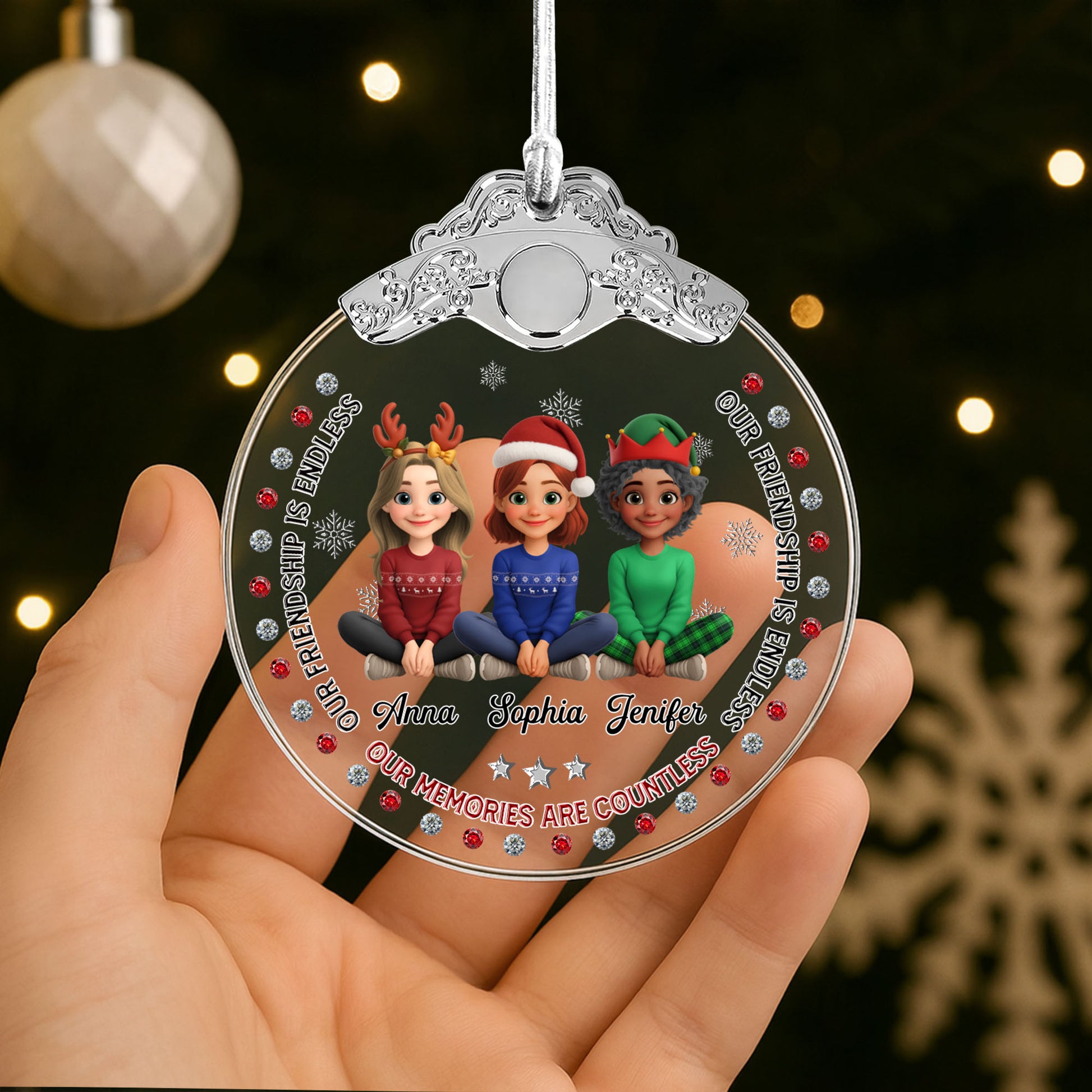 Our Friendship Is Endless, Cartoon Children With Holiday Hats