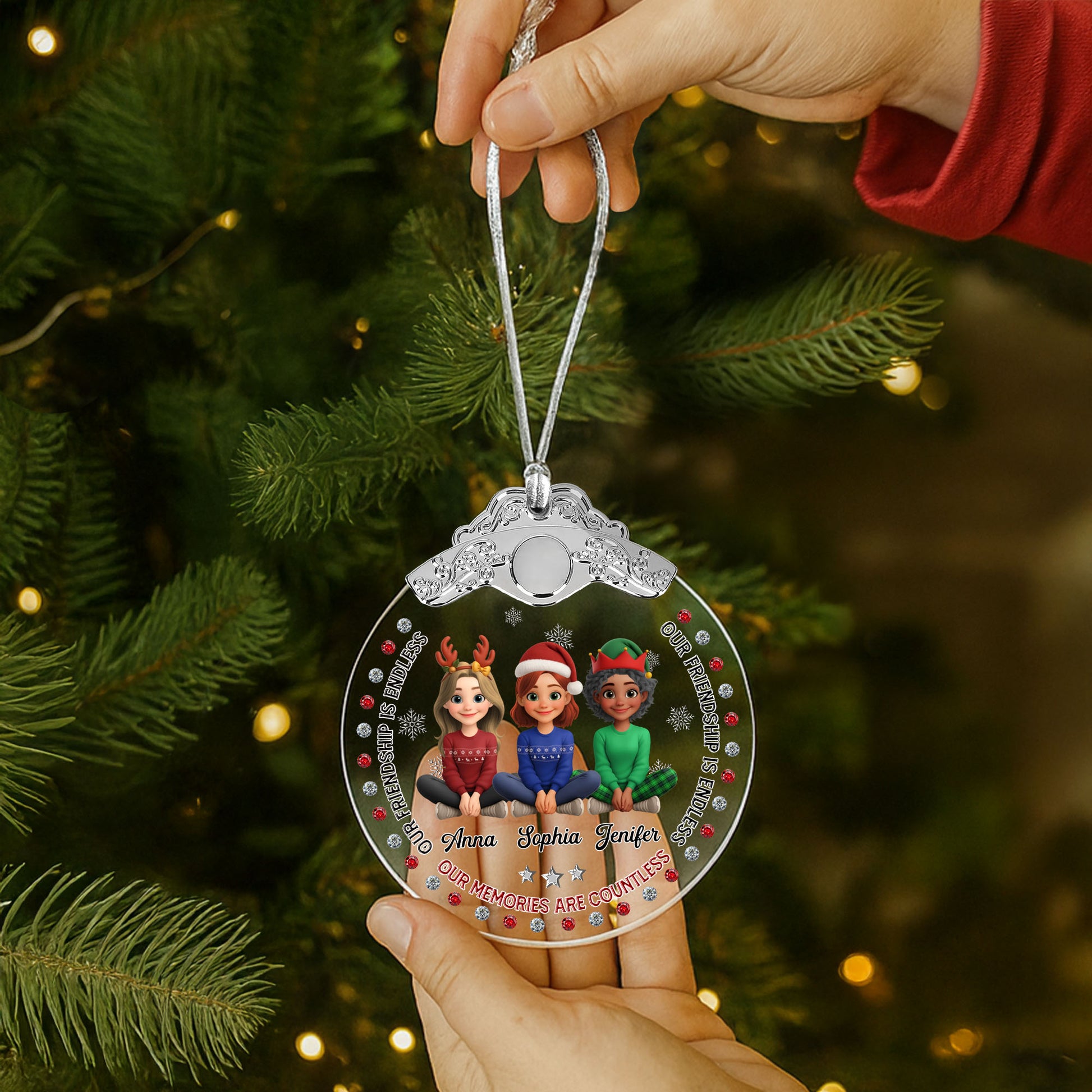 Our Friendship Is Endless, Cartoon Children With Holiday Hats