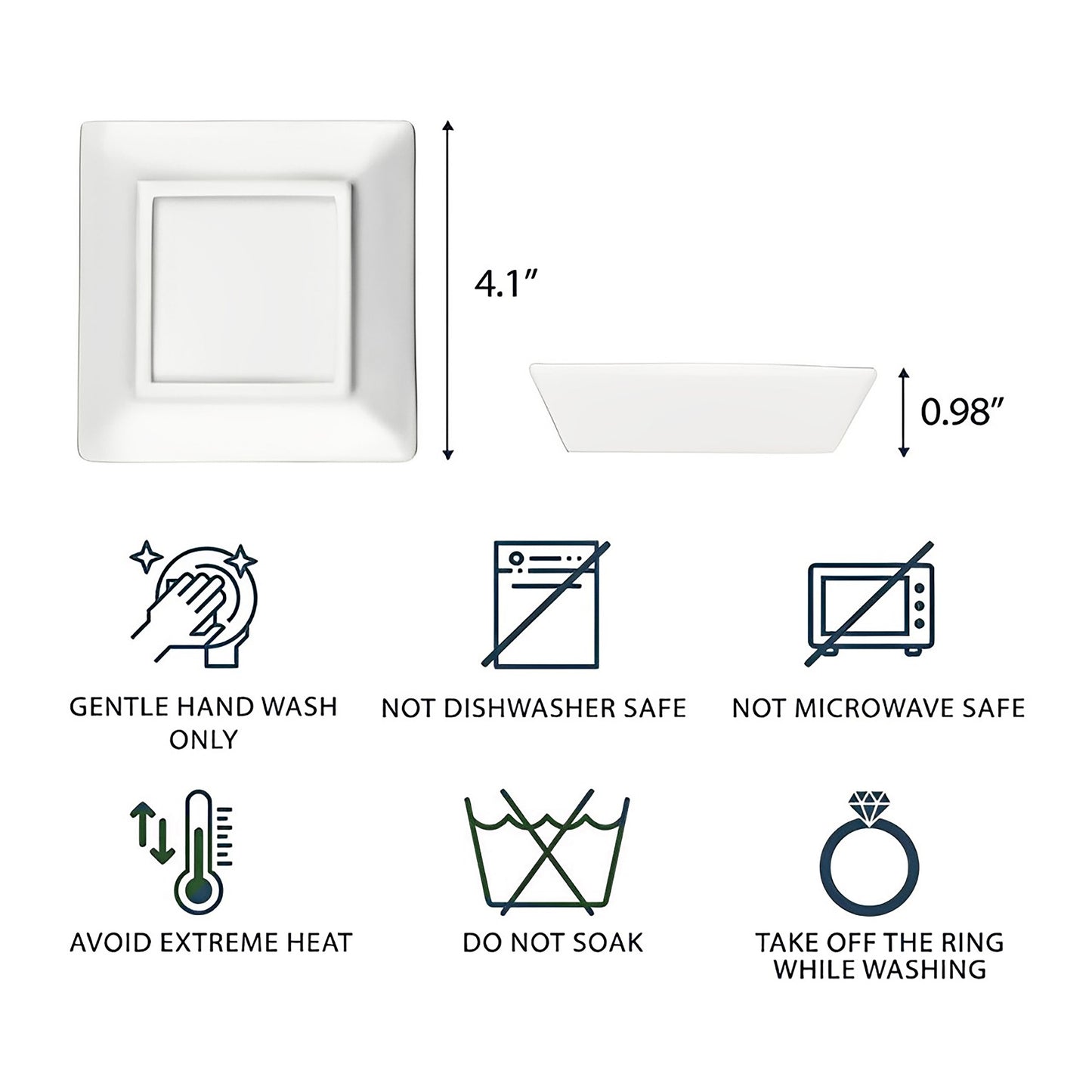 To My Bestie, Violet Flower Square Ceramic Dish