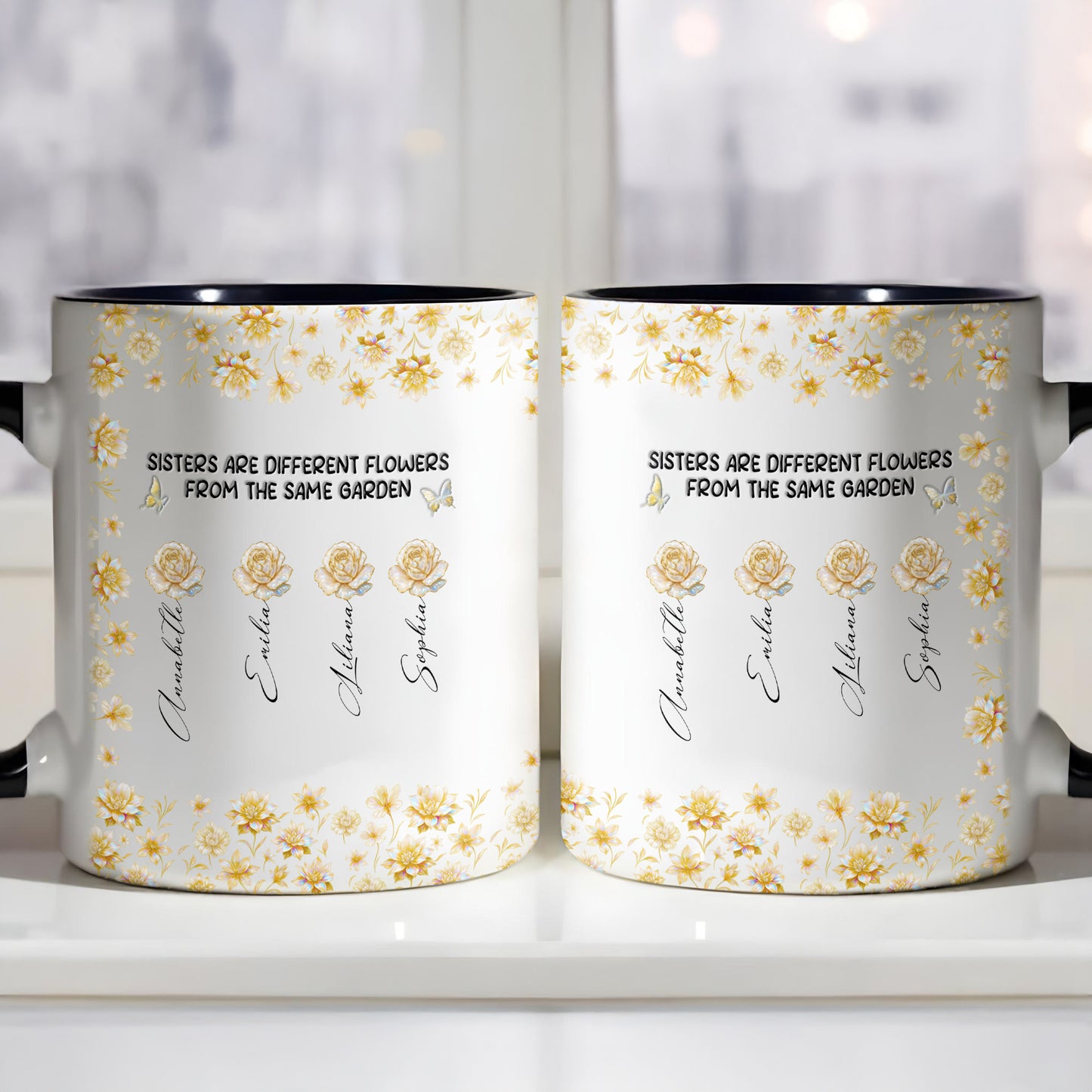 Les sœurs sont des fleurs différentes du même jardin - Tasse personnalisée avec accents - BST196_AMUG