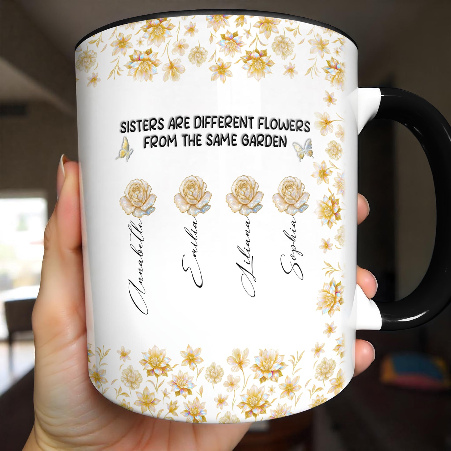 Les sœurs sont des fleurs différentes du même jardin - Tasse personnalisée avec accents - BST196_AMUG