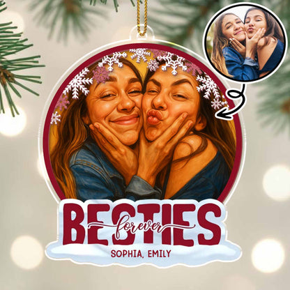 Besties Forever With Snowflakes and Portraits