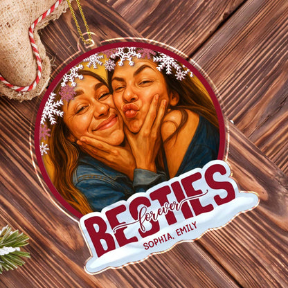 Besties Forever With Snowflakes and Portraits