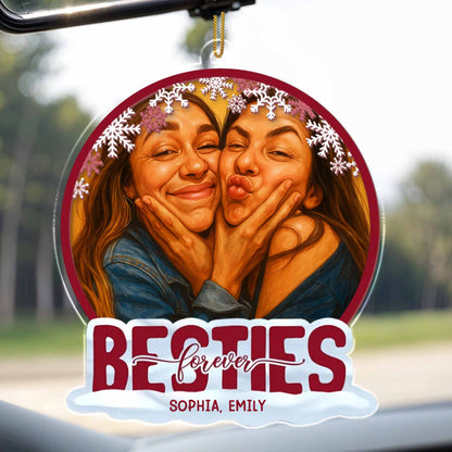 Besties Forever With Snowflakes and Portraits