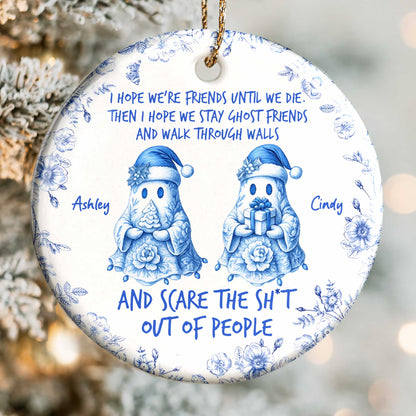 Friends Until We Die Ghost Friends Ceramic Ornament