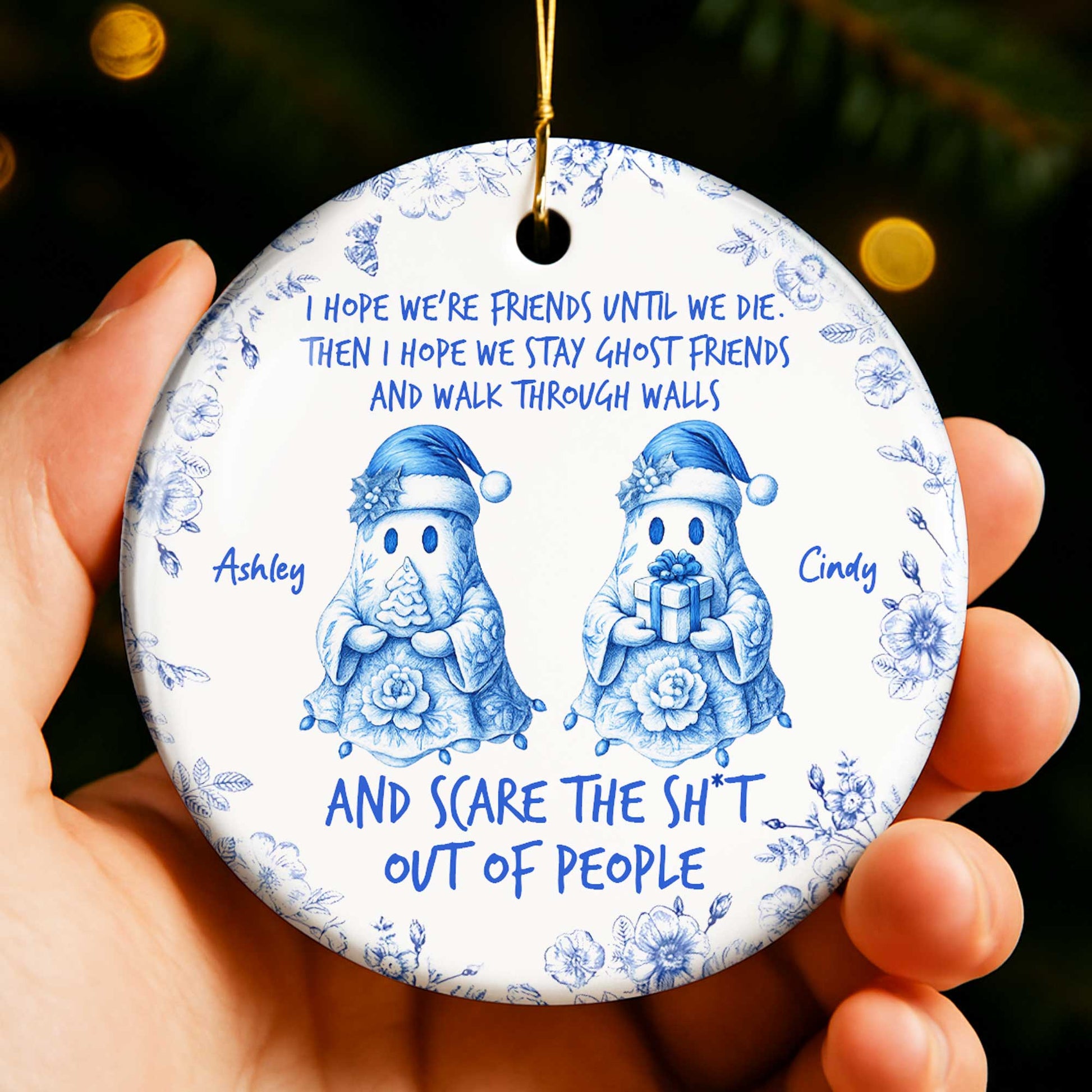 Friends Until We Die Ghost Friends Ceramic Ornament