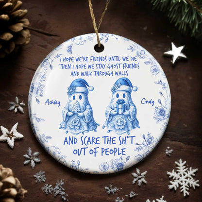 Friends Until We Die Ghost Friends Ceramic Ornament